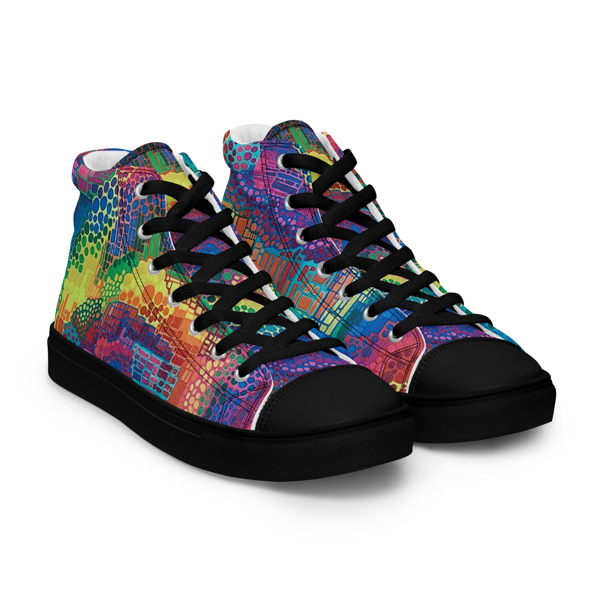 Men’s high top canvas shoes - T.Eddy’s Art Studio