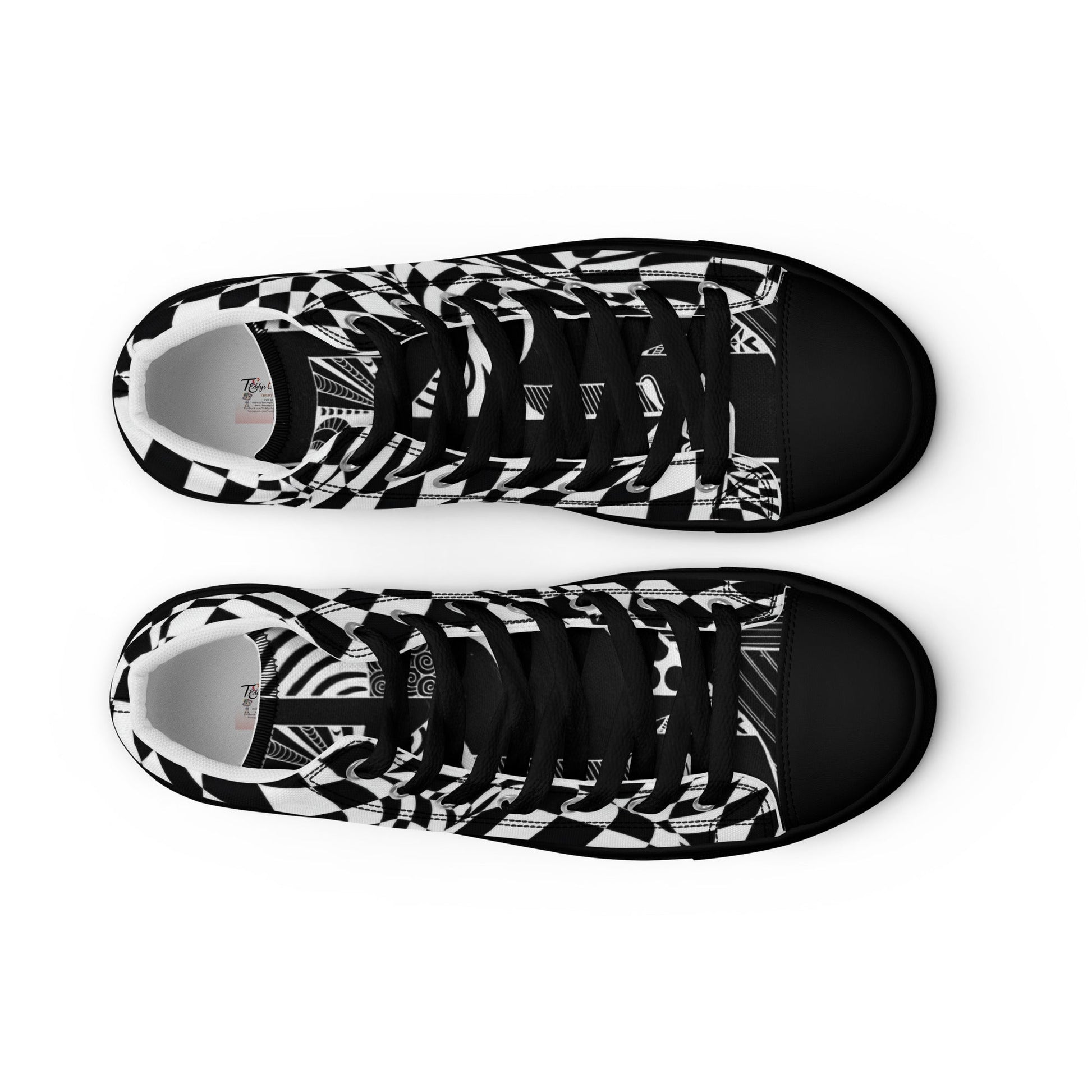 Men’s high top canvas shoes - T.Eddy’s Art Studio