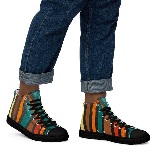 Men’s high top canvas shoes - T.Eddy’s Art Studio