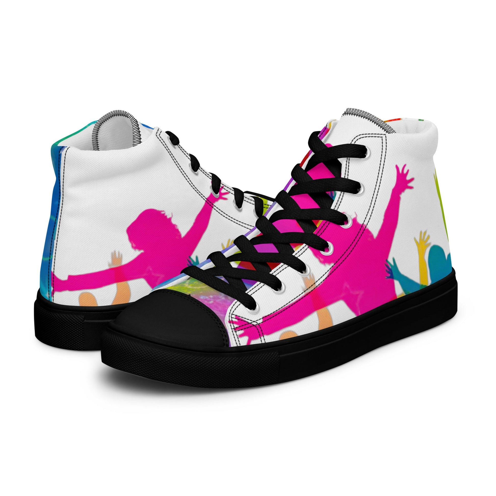 Men’s high top canvas shoes - T.Eddy’s Art Studio