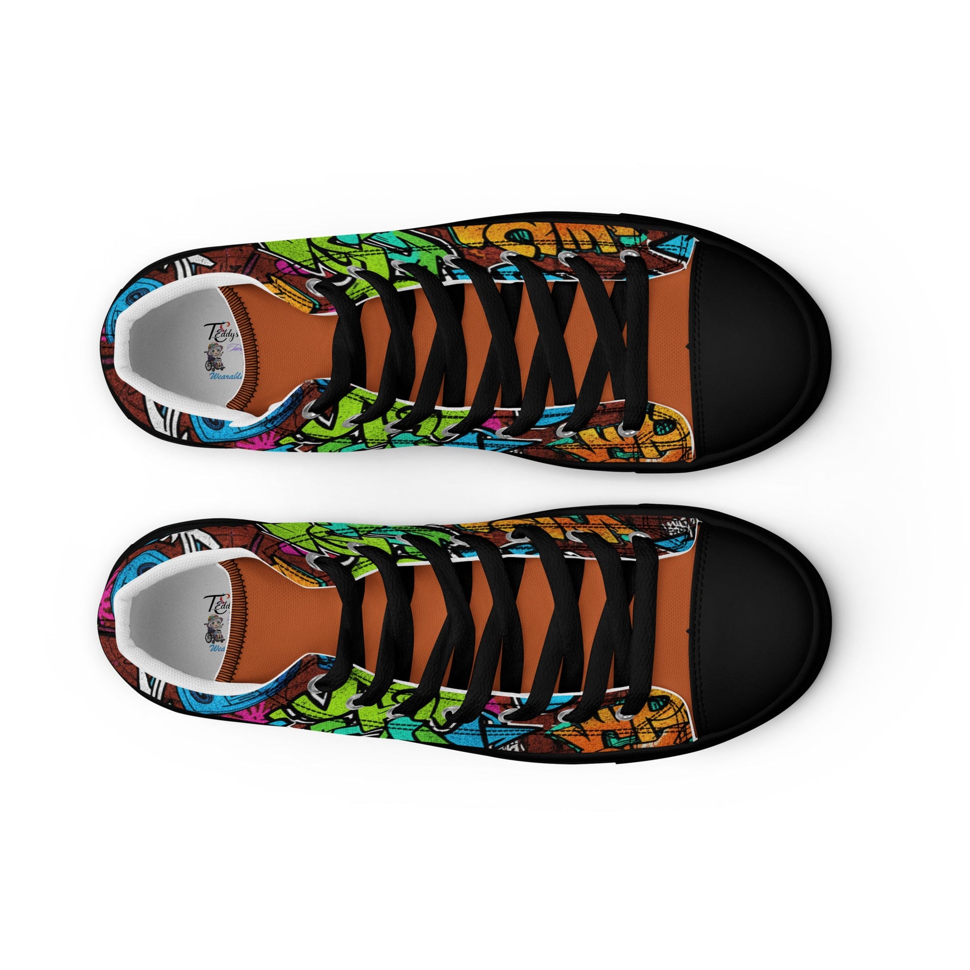 Men’s high top canvas shoes - T.Eddy’s Art Studio
