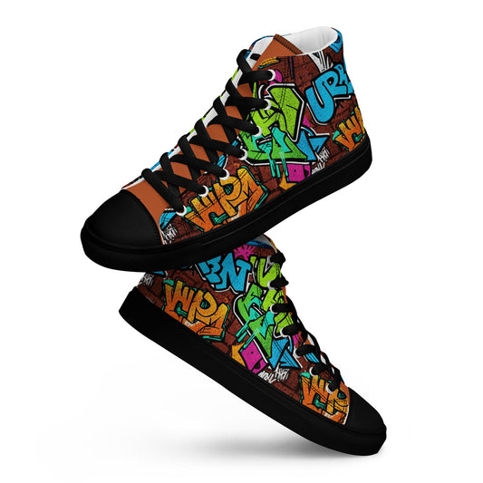 Men’s high top canvas shoes - T.Eddy’s Art Studio