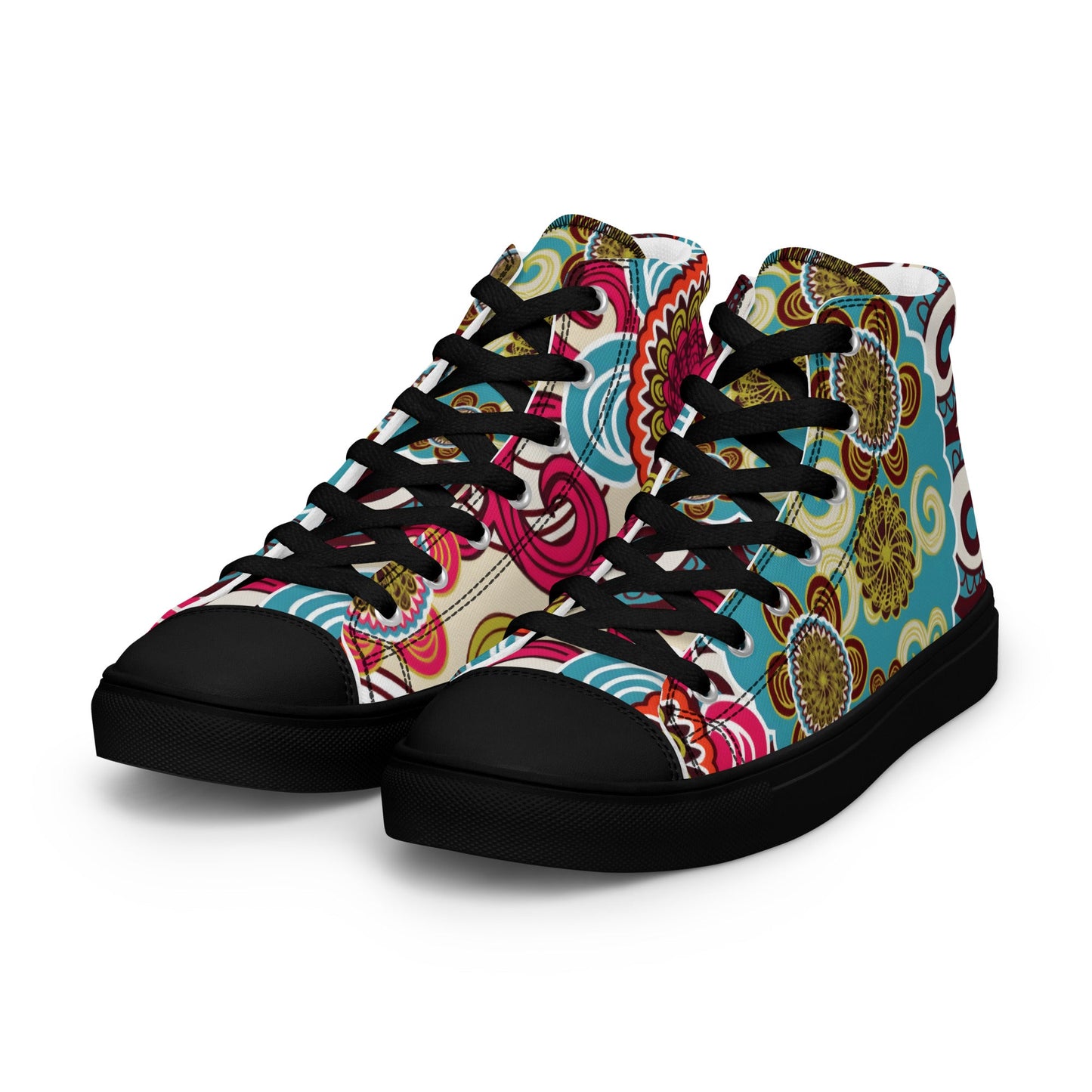 Men’s high top canvas shoes - T.Eddy’s Art Studio