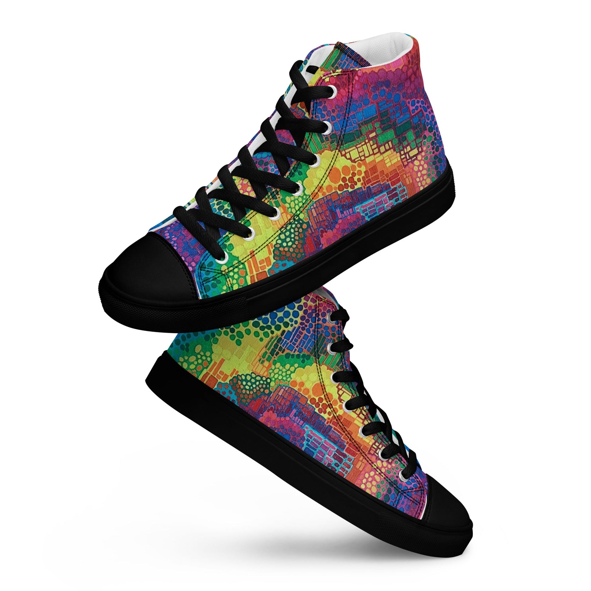 Men’s high top canvas shoes - T.Eddy’s Art Studio