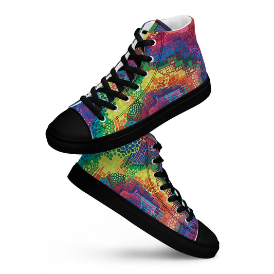 Men’s high top canvas shoes - T.Eddy’s Art Studio