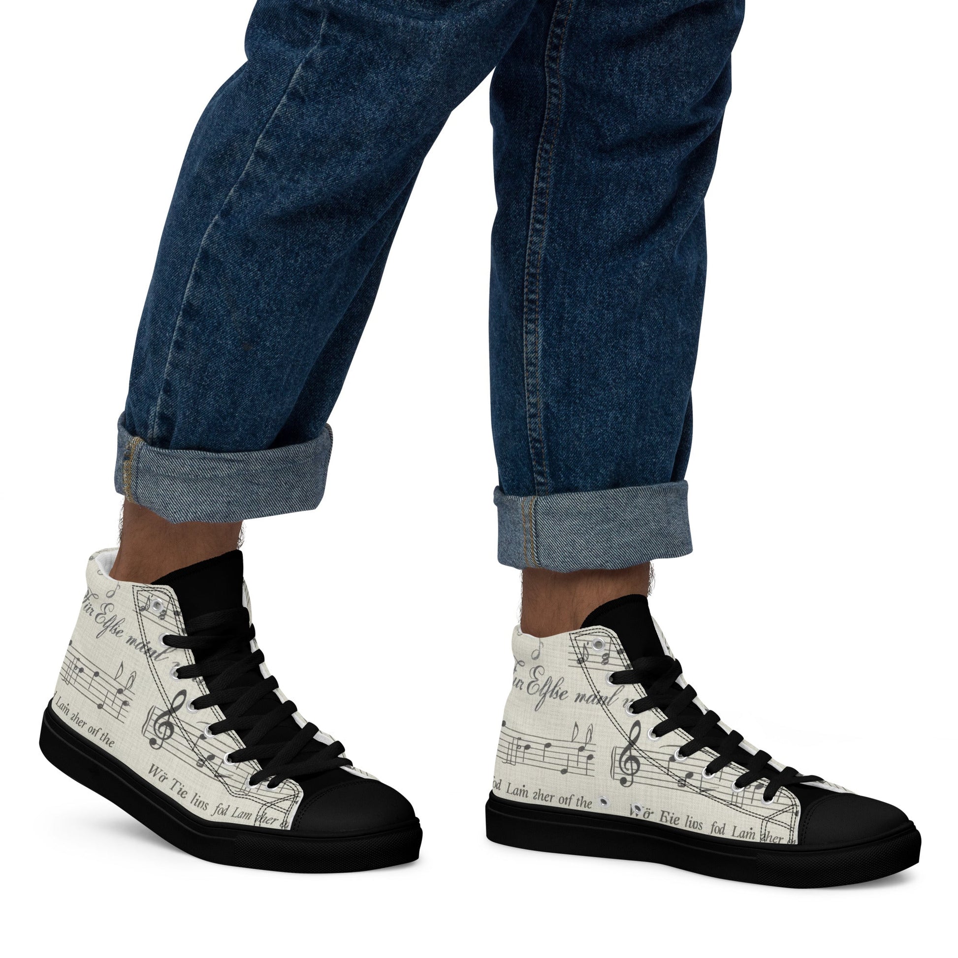 Men’s high top canvas shoes - T.Eddy’s Art Studio