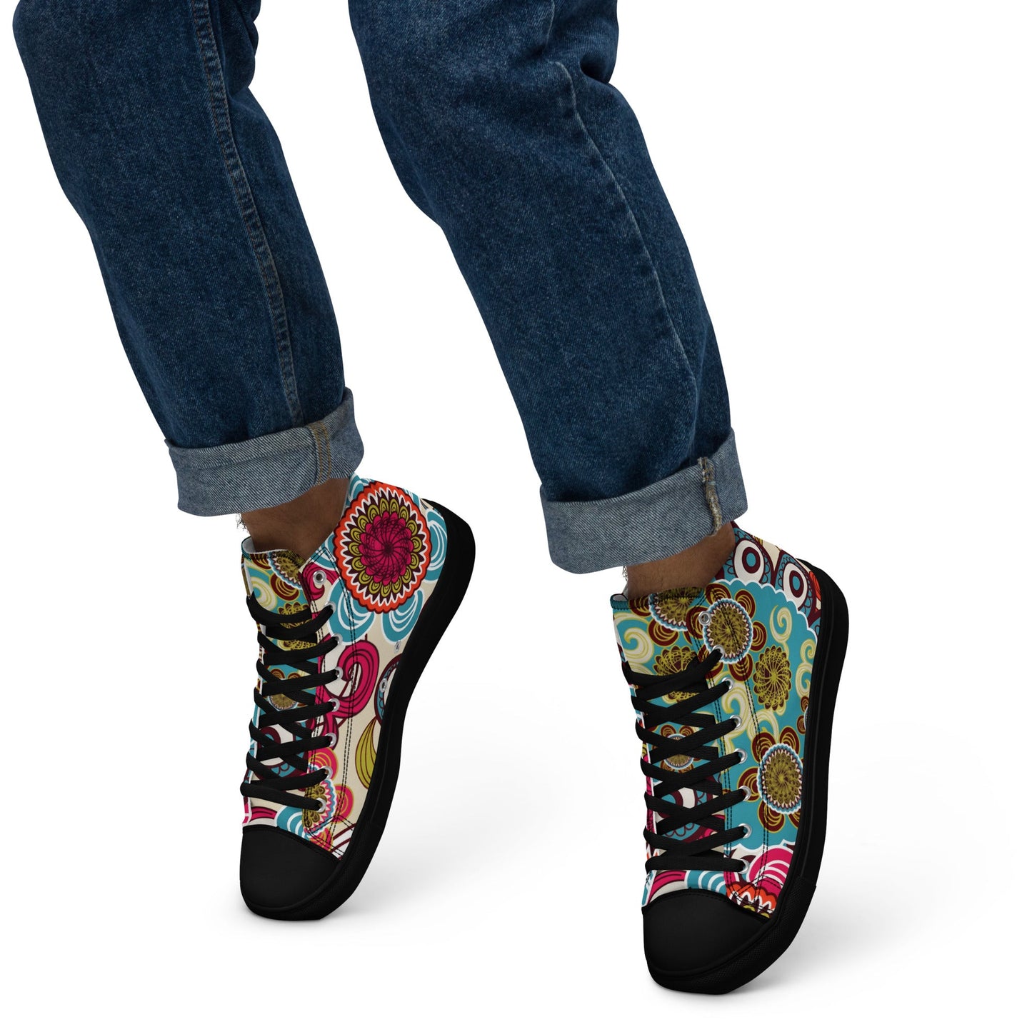 Men’s high top canvas shoes - T.Eddy’s Art Studio