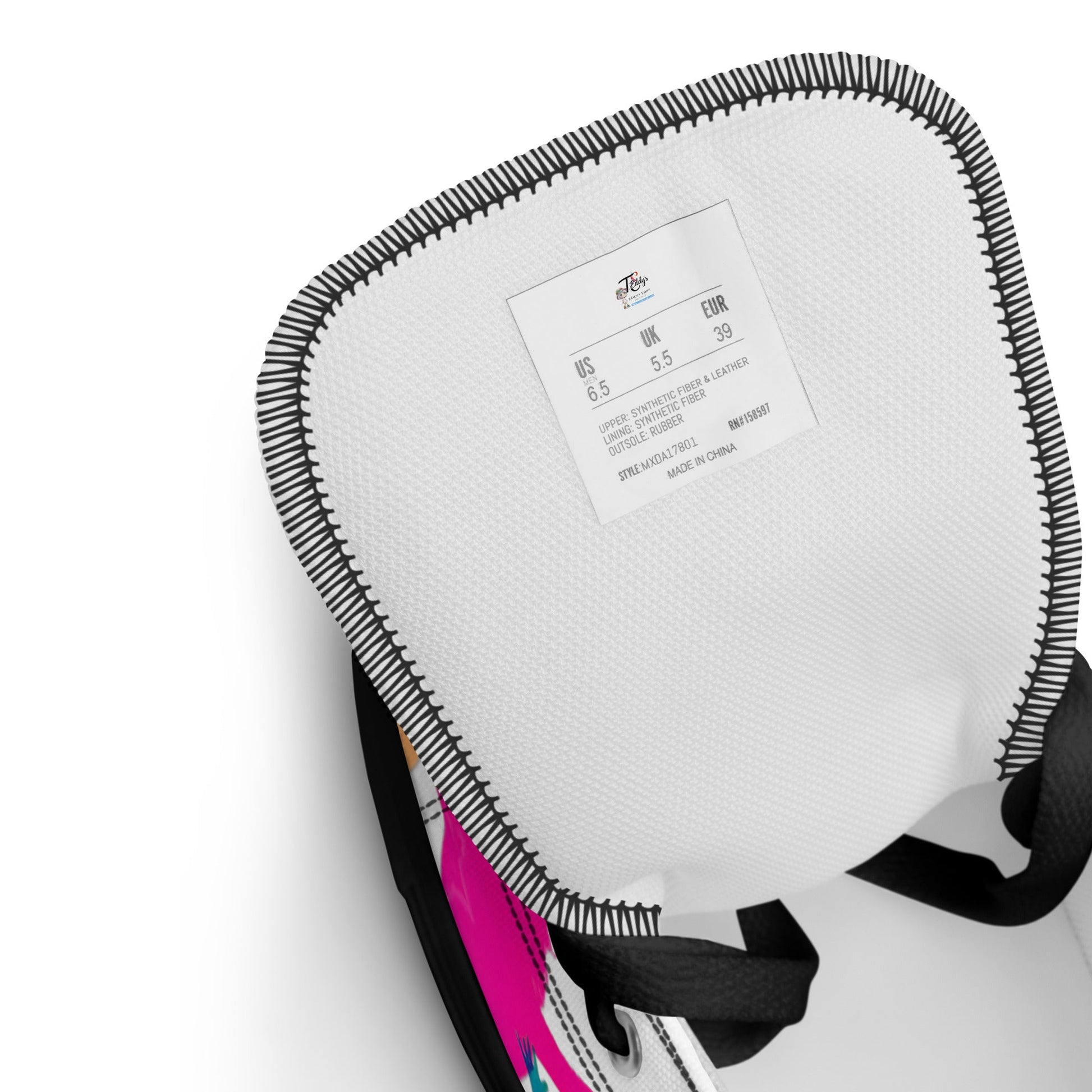 Men’s high top canvas shoes - T.Eddy’s Art Studio