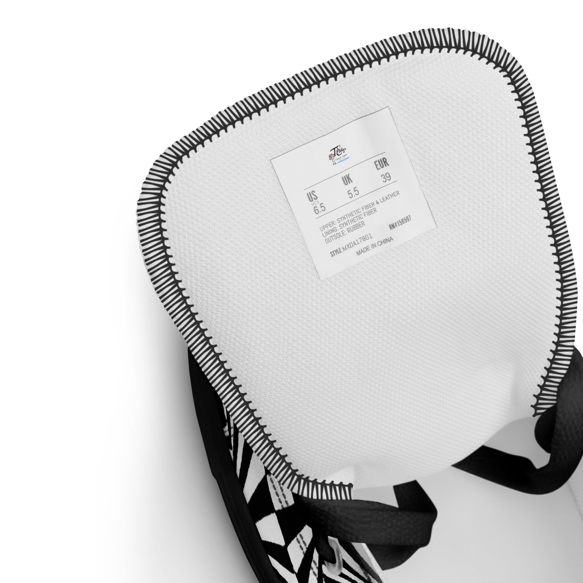 Men’s high top canvas shoes - T.Eddy’s Art Studio