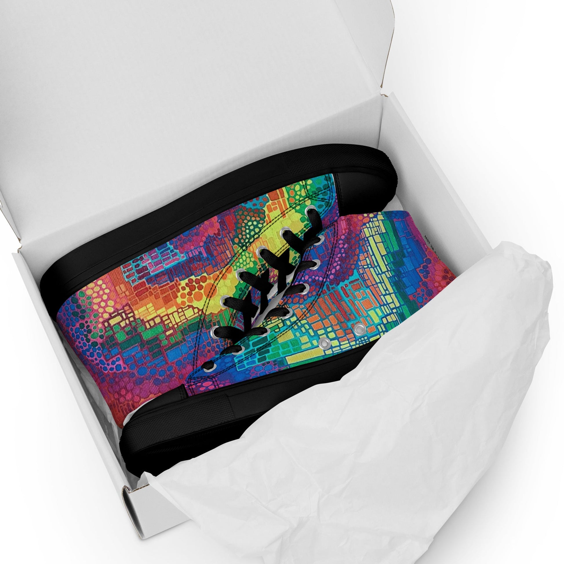 Men’s high top canvas shoes - T.Eddy’s Art Studio
