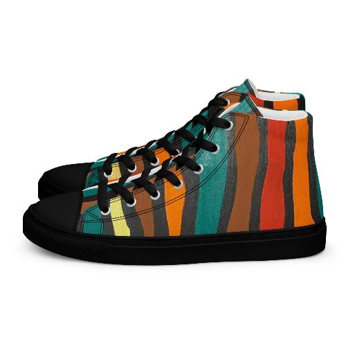 Men’s high top canvas shoes - T.Eddy’s Art Studio