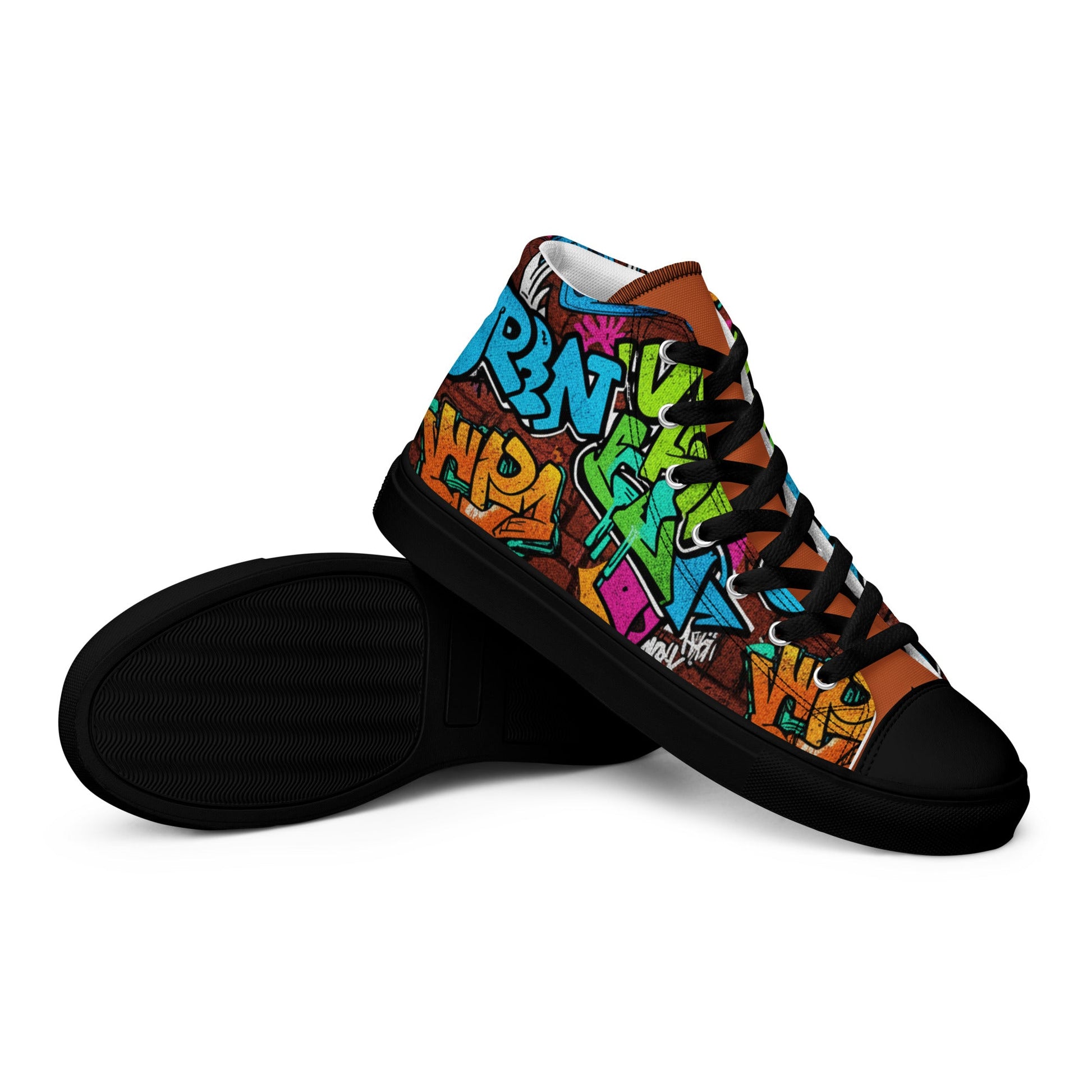Men’s high top canvas shoes - T.Eddy’s Art Studio