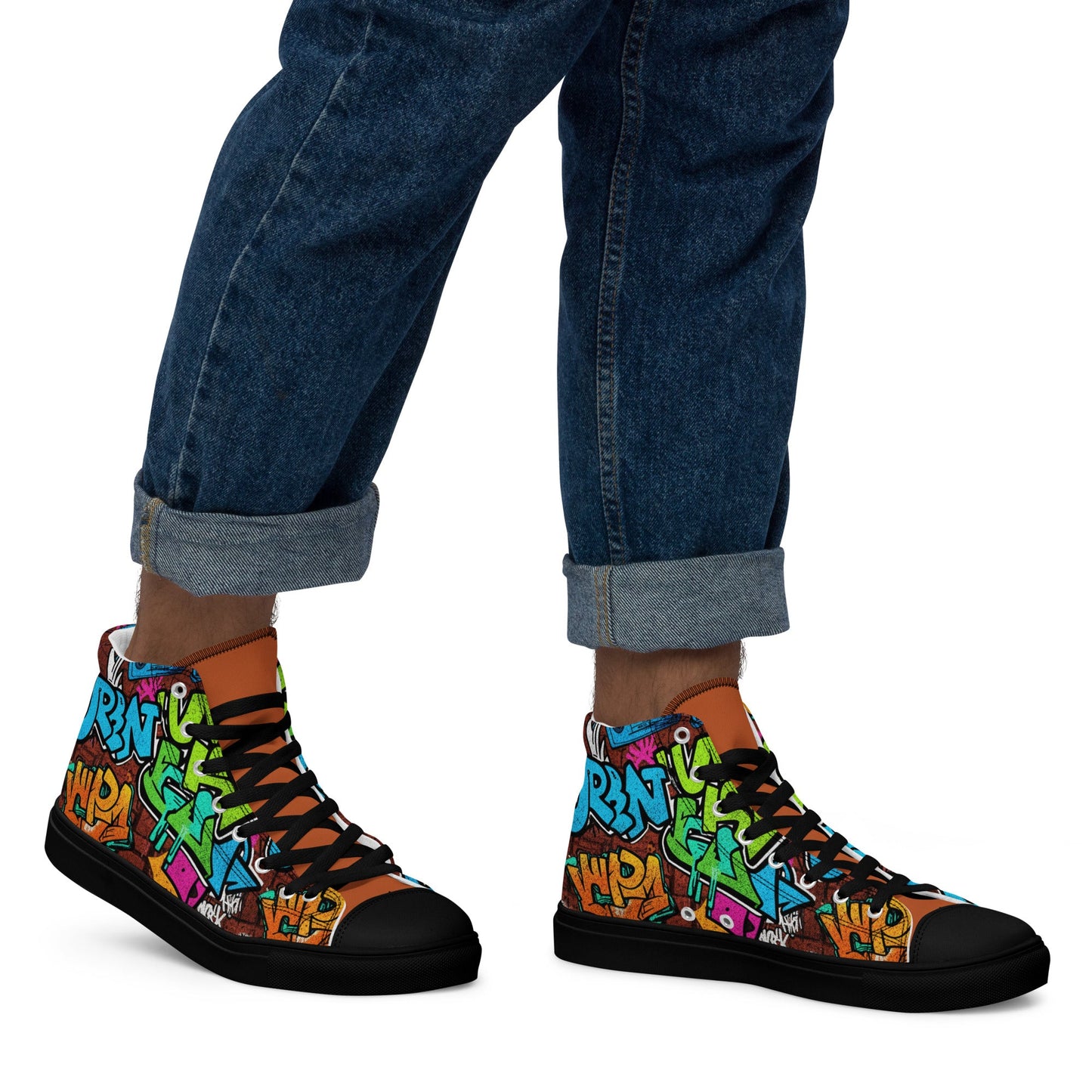 Men’s high top canvas shoes - T.Eddy’s Art Studio
