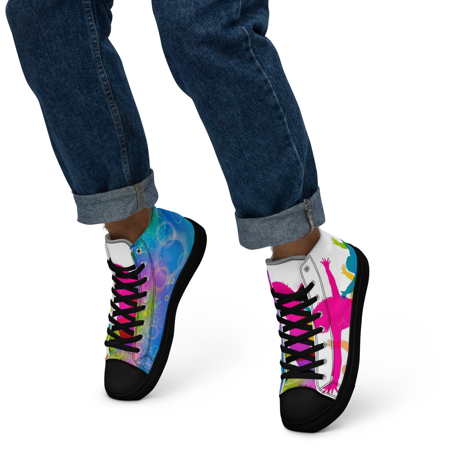 Men’s high top canvas shoes - T.Eddy’s Art Studio