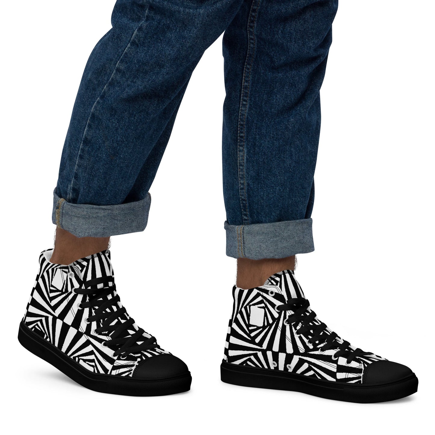 Men’s high top canvas shoes - T.Eddy’s Art Studio
