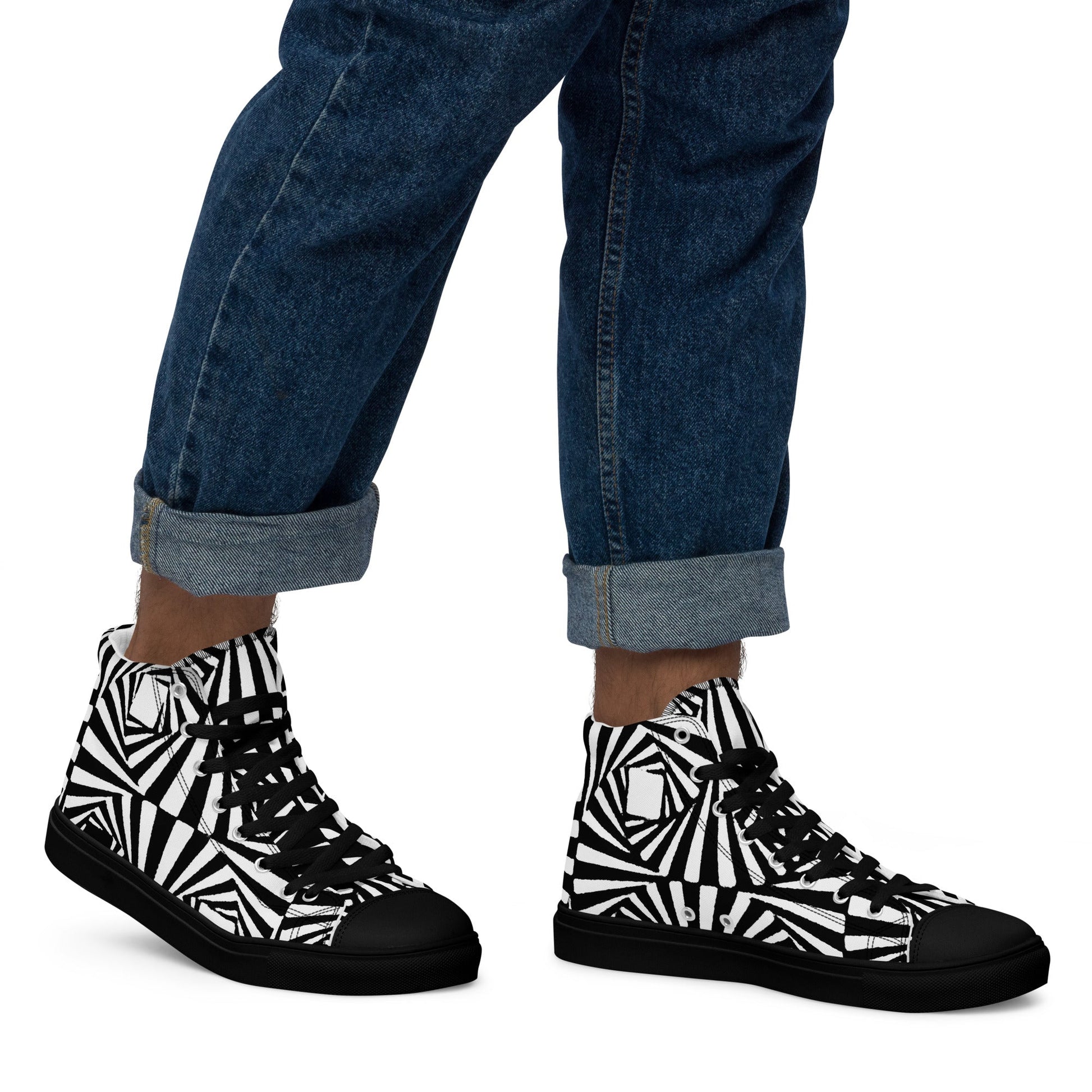 Men’s high top canvas shoes - T.Eddy’s Art Studio