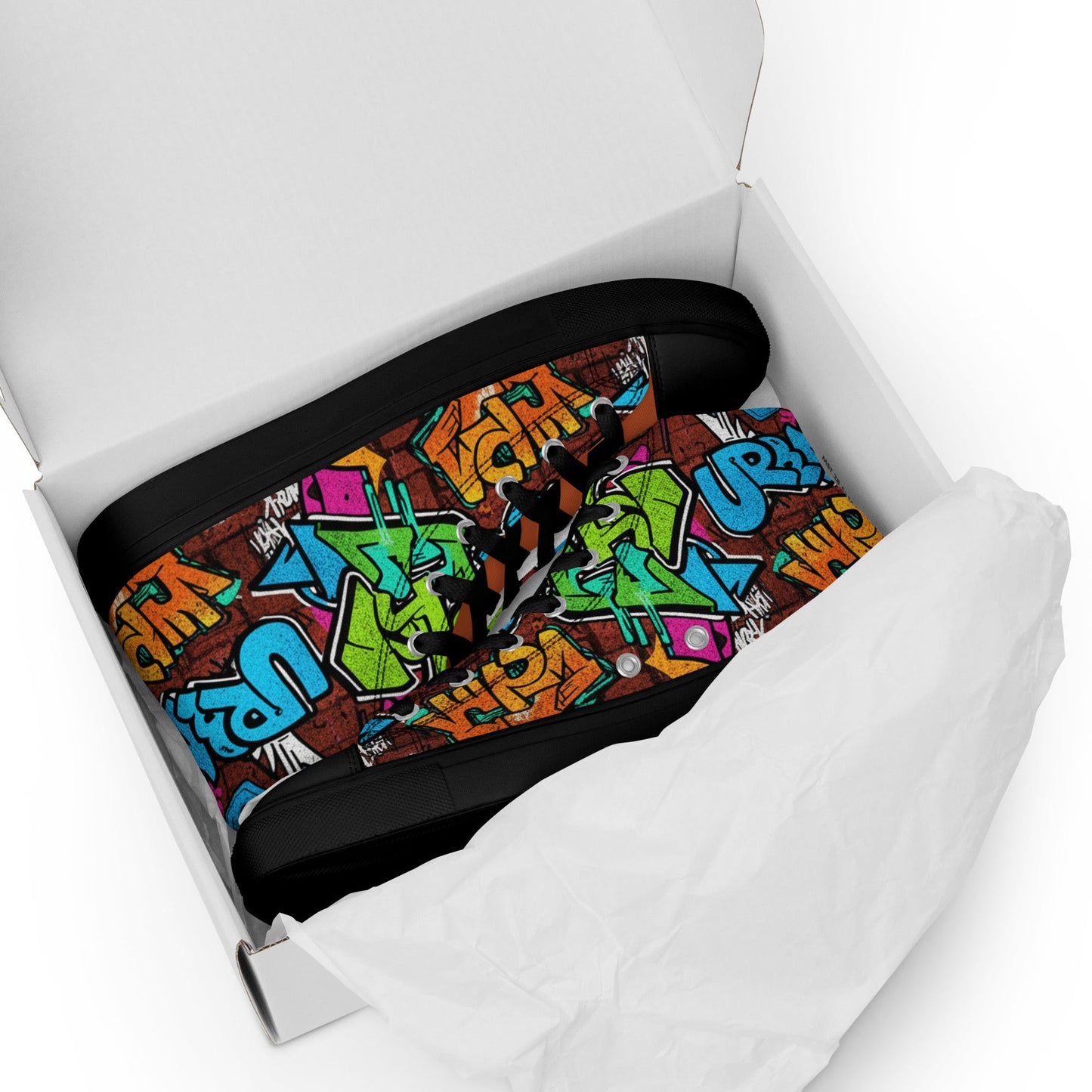 Men’s high top canvas shoes - T.Eddy’s Art Studio
