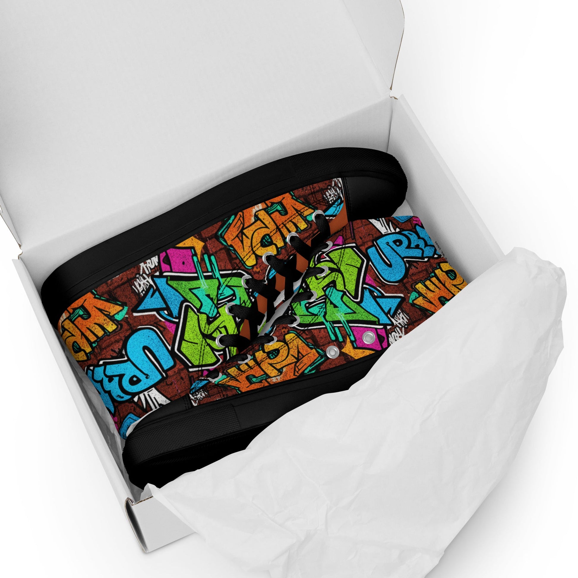 Men’s high top canvas shoes - T.Eddy’s Art Studio