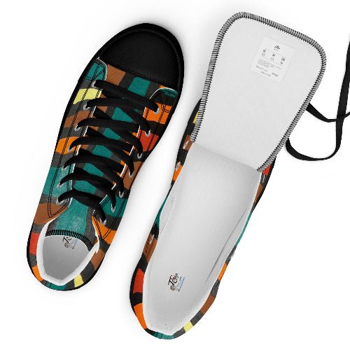 Men’s high top canvas shoes - T.Eddy’s Art Studio