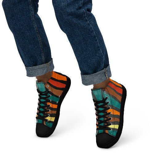 Men’s high top canvas shoes - T.Eddy’s Art Studio