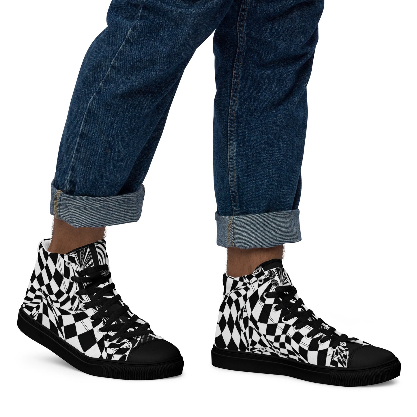 Men’s high top canvas shoes - T.Eddy’s Art Studio