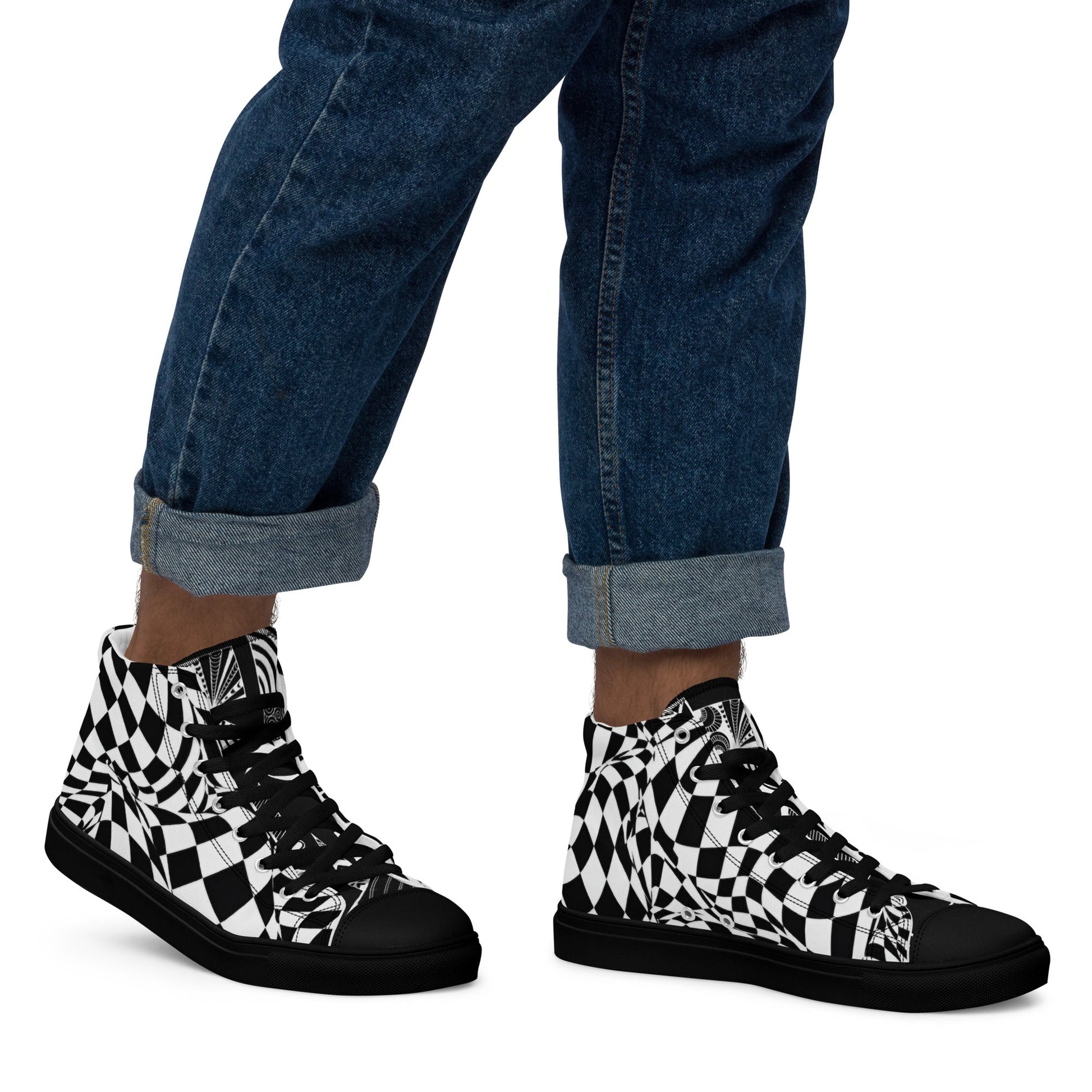 Men’s high top canvas shoes - T.Eddy’s Art Studio