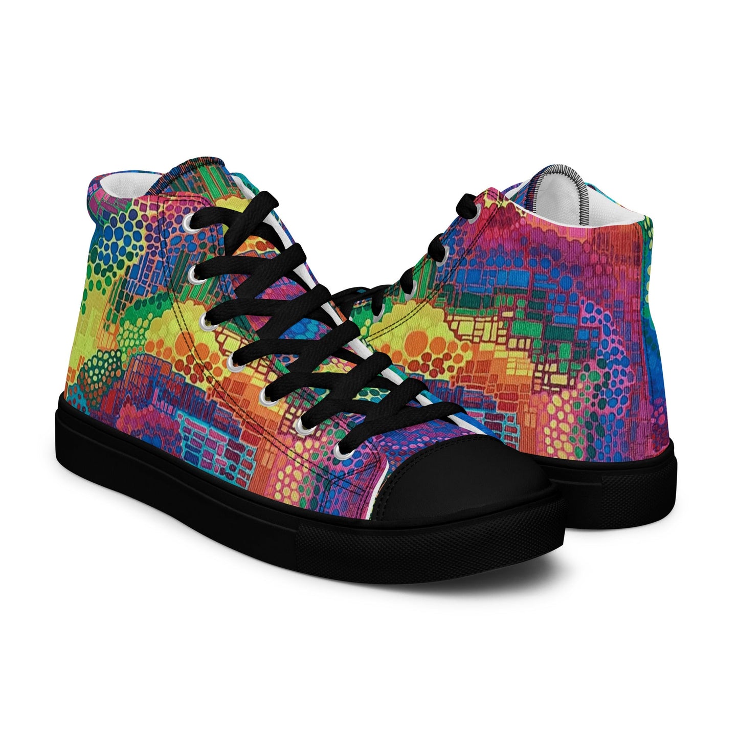 Men’s high top canvas shoes - T.Eddy’s Art Studio