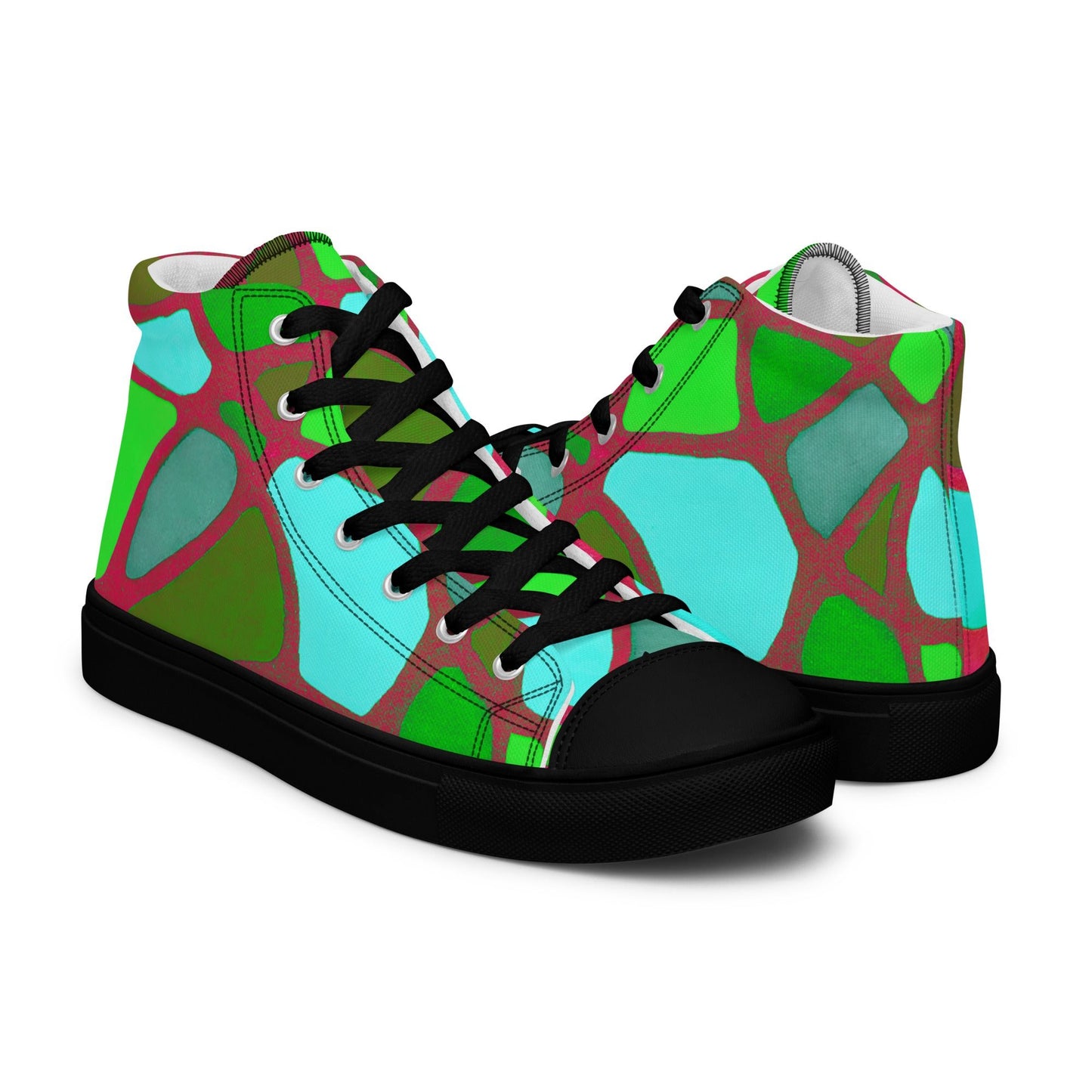 Men’s high top canvas shoes - T.Eddy’s Art Studio