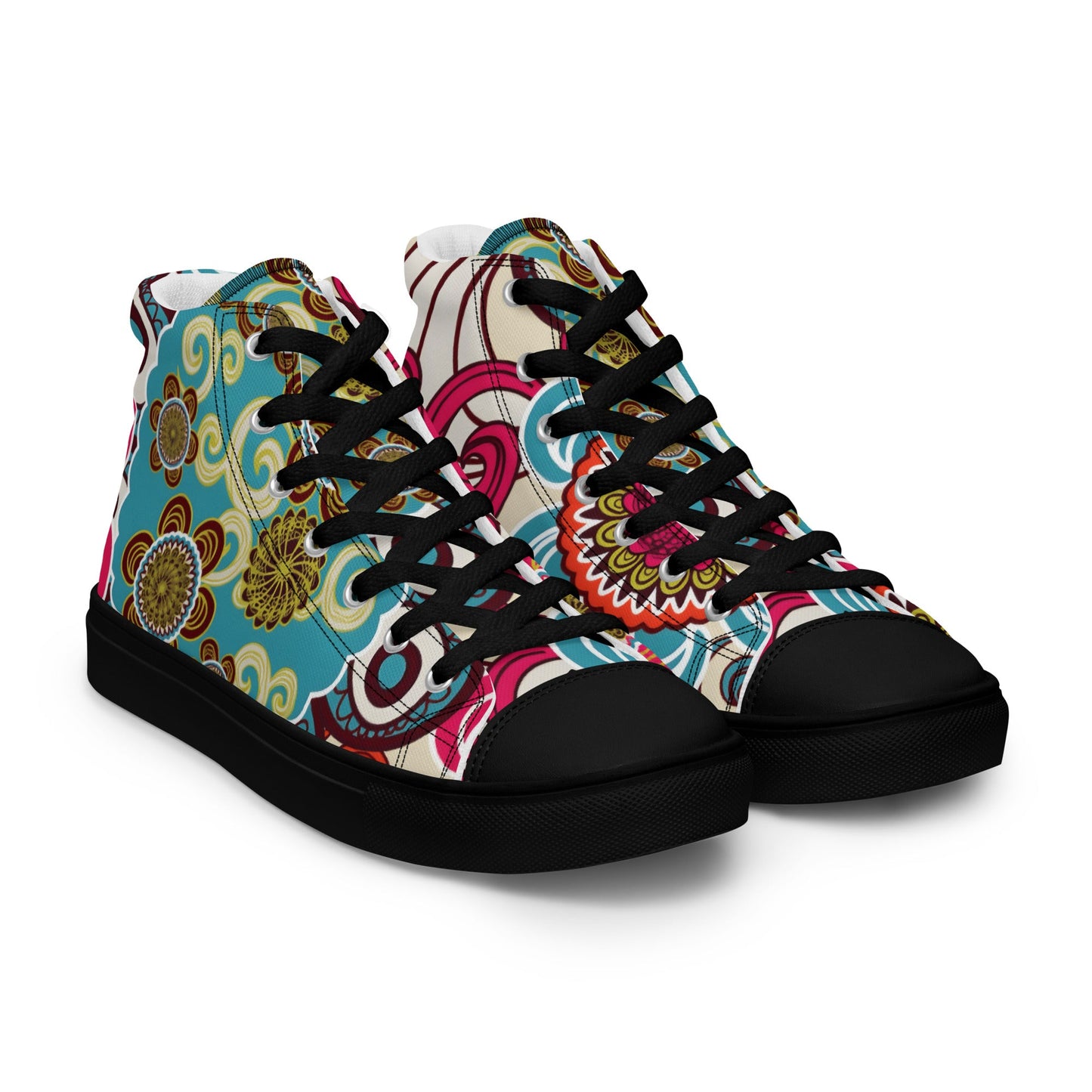 Men’s high top canvas shoes - T.Eddy’s Art Studio