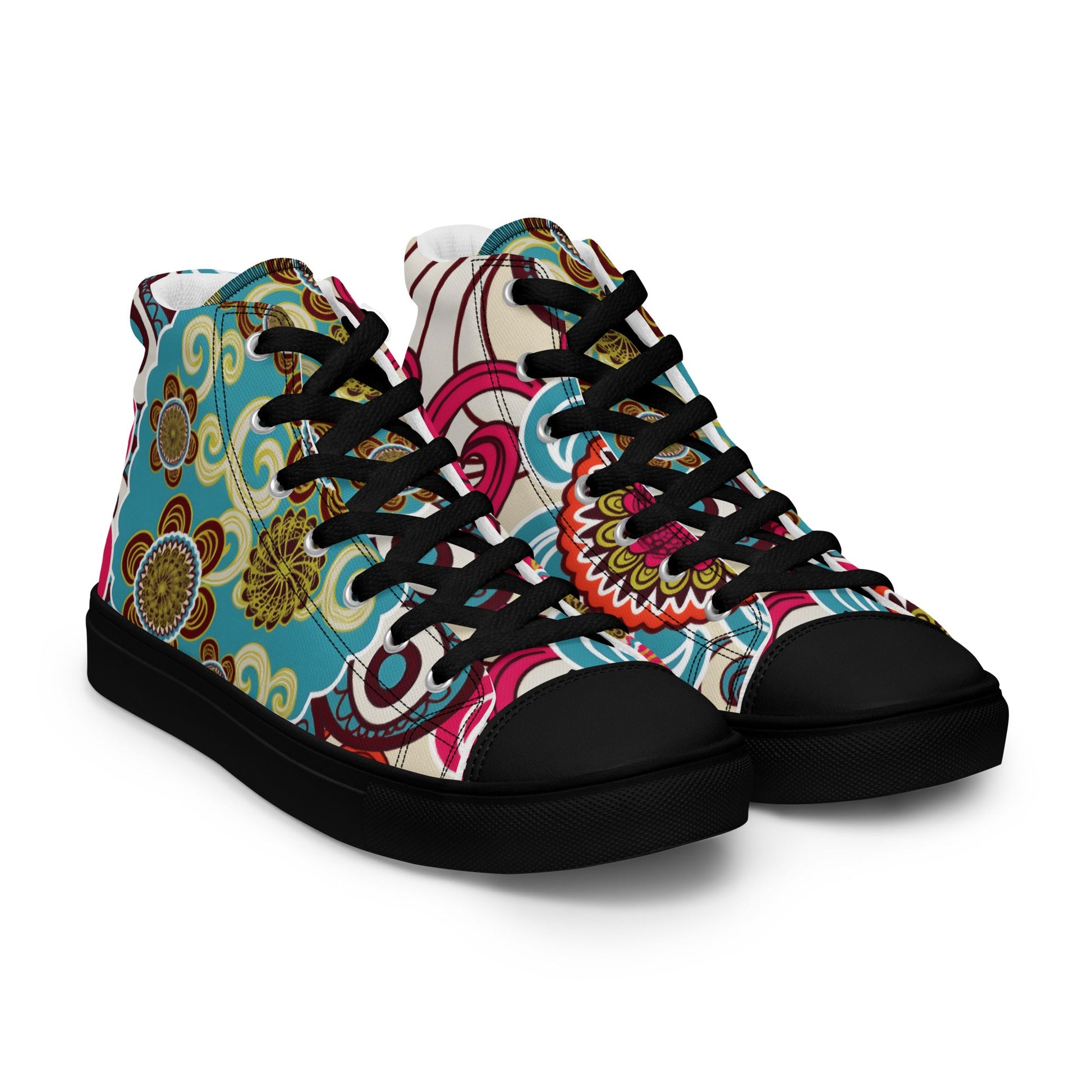 Men’s high top canvas shoes - T.Eddy’s Art Studio