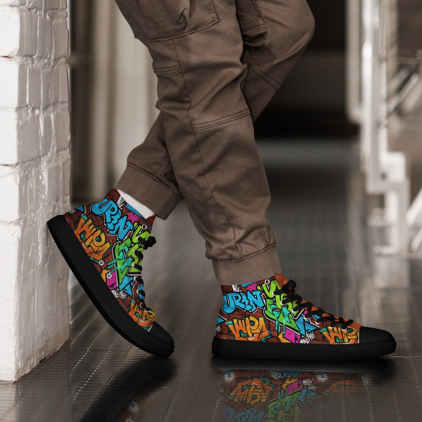 Men’s high top canvas shoes - T.Eddy’s Art Studio