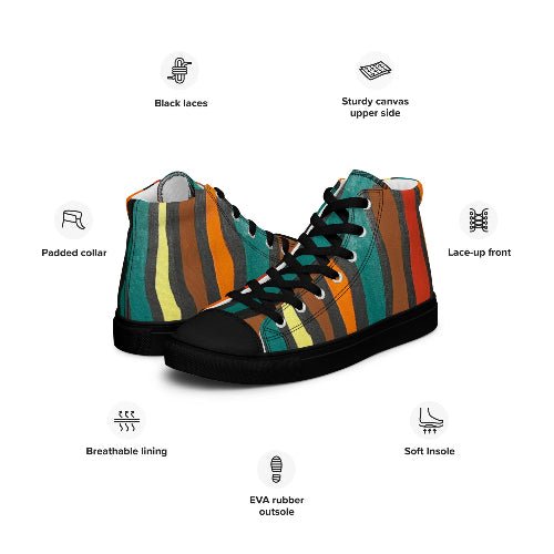 Men’s high top canvas shoes - T.Eddy’s Art Studio