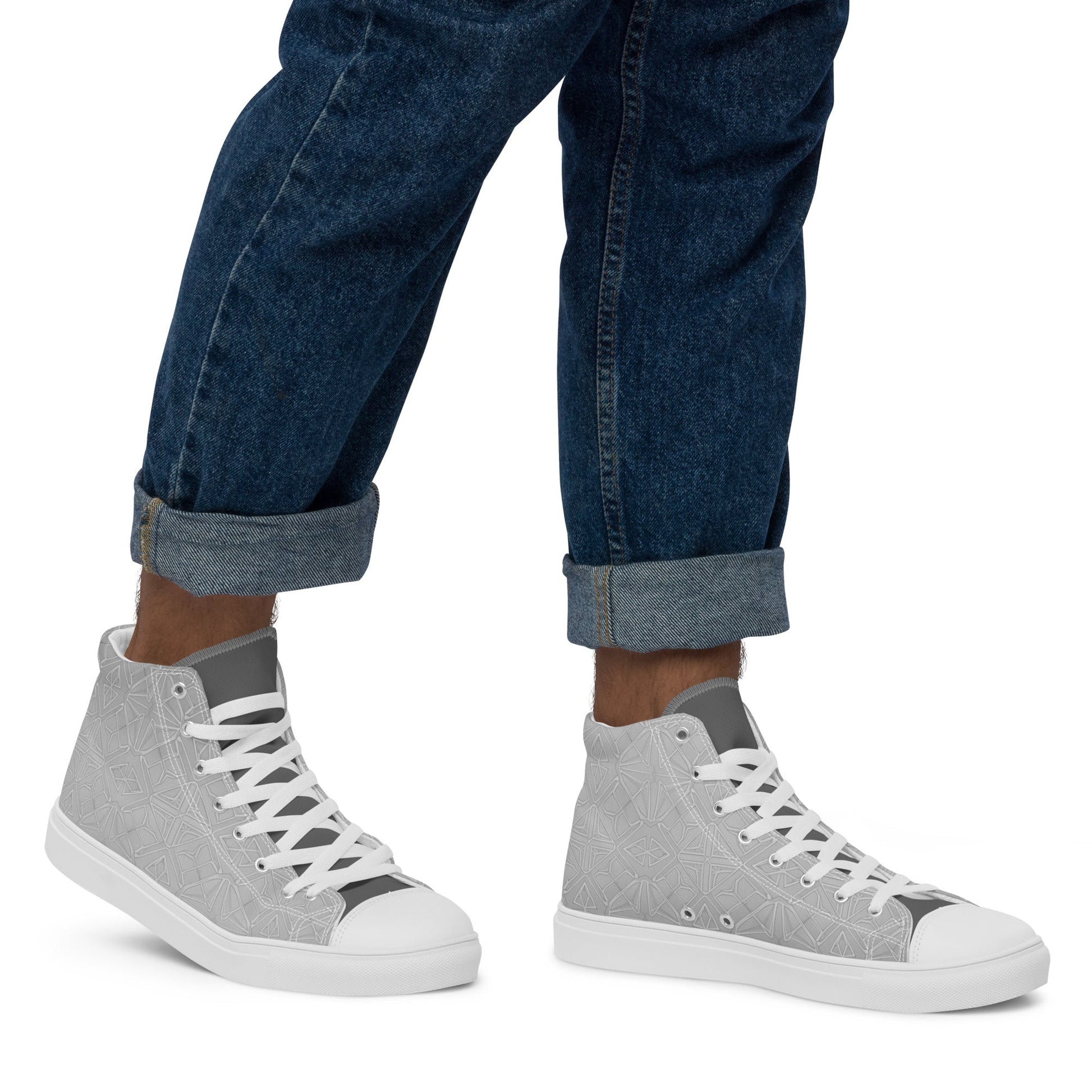 Men’s high top canvas shoes - T.Eddy’s Art Studio