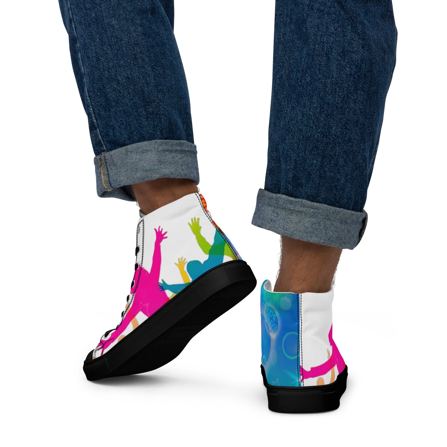 Men’s high top canvas shoes - T.Eddy’s Art Studio