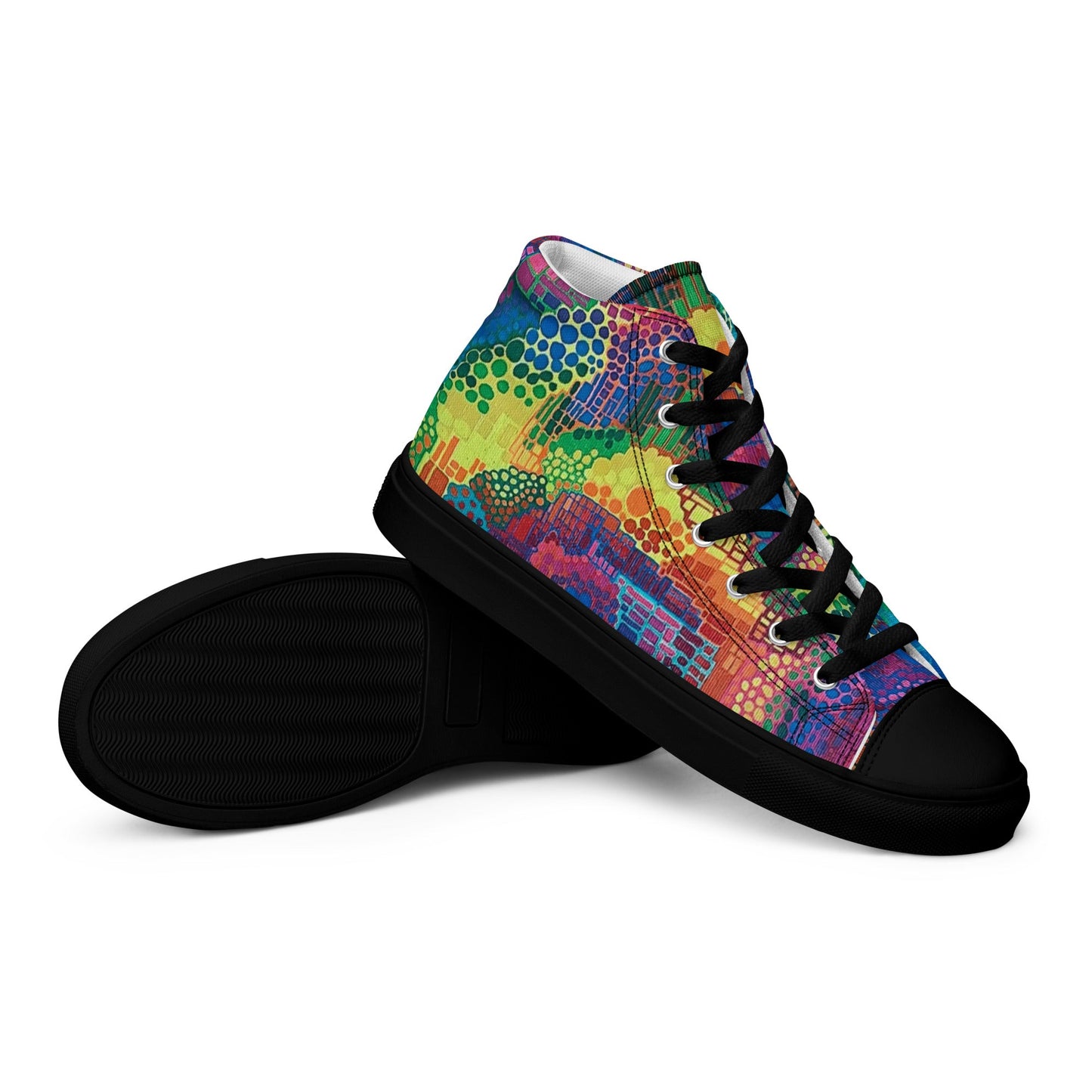 Men’s high top canvas shoes - T.Eddy’s Art Studio