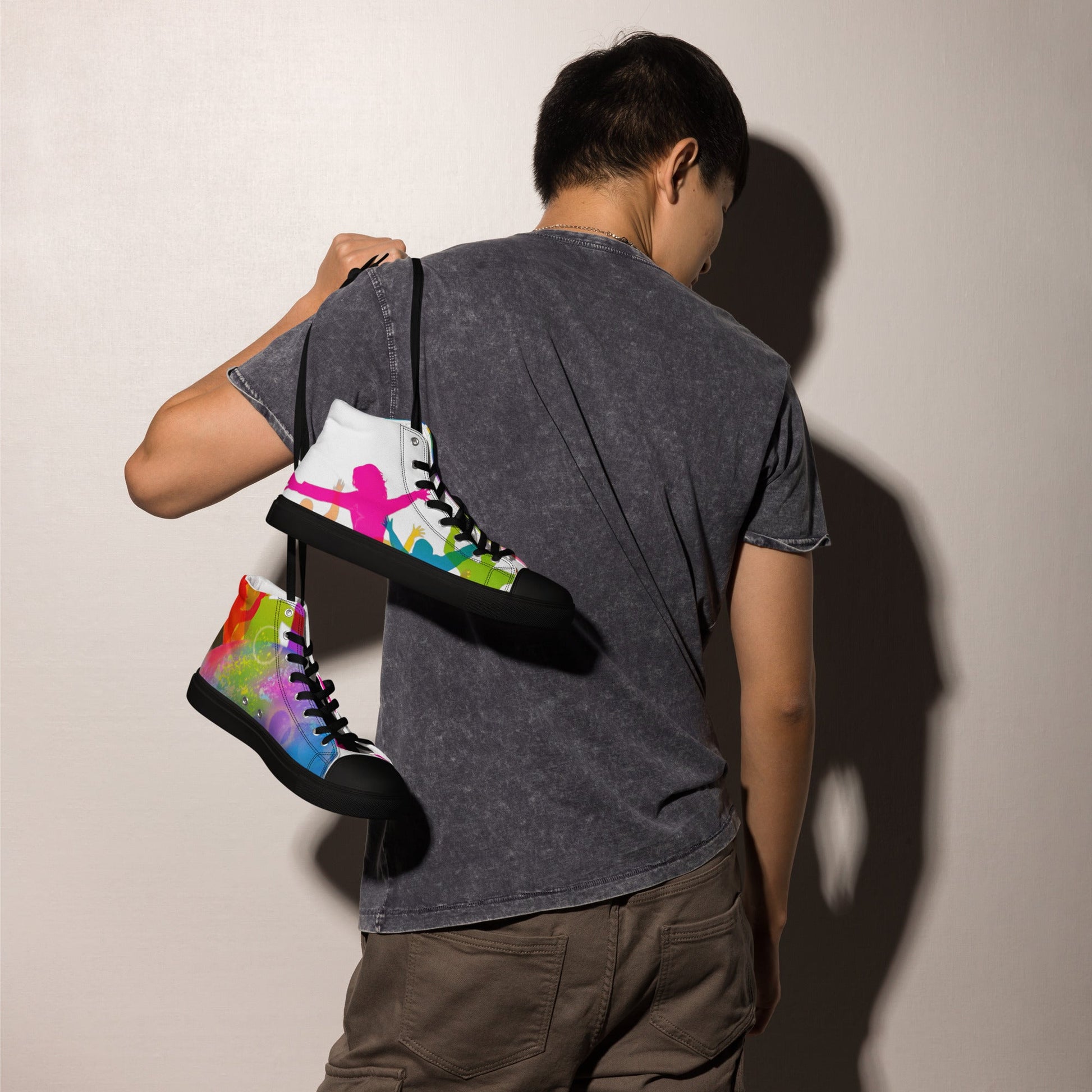 Men’s high top canvas shoes - T.Eddy’s Art Studio