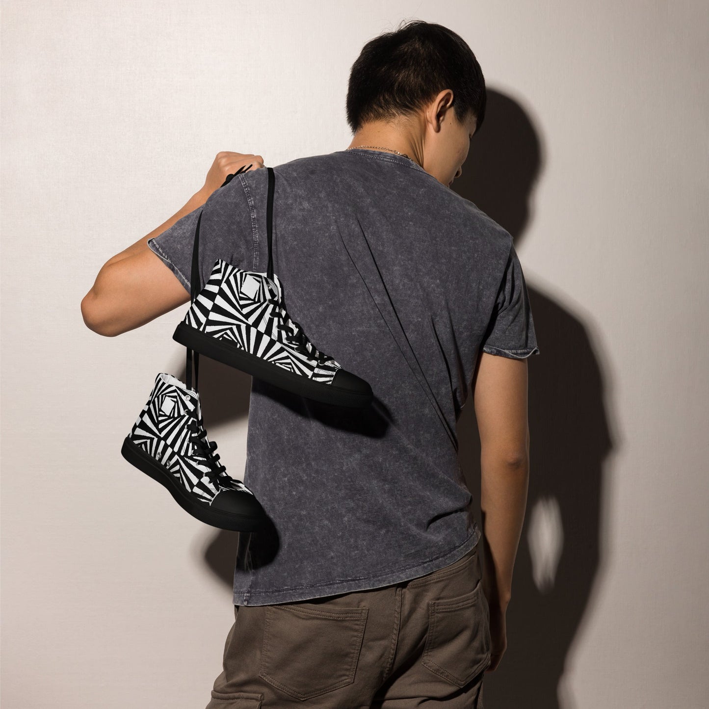 Men’s high top canvas shoes - T.Eddy’s Art Studio