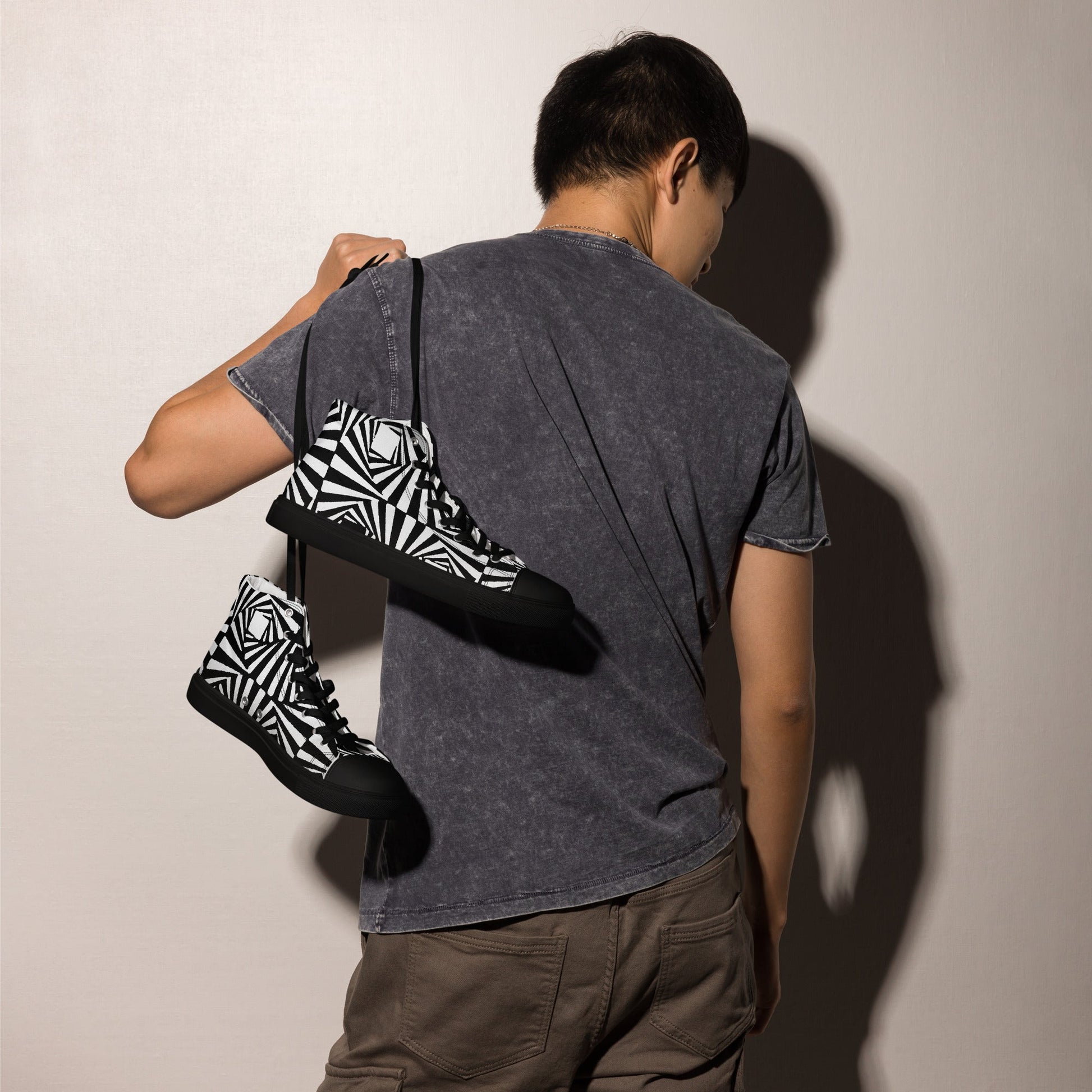 Men’s high top canvas shoes - T.Eddy’s Art Studio