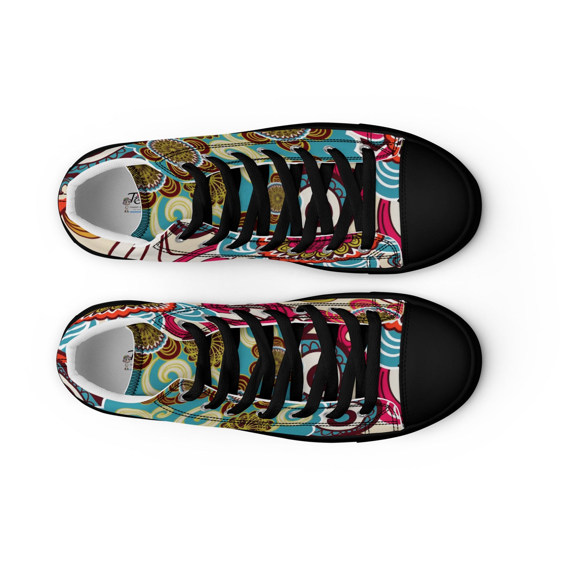 Men’s high top canvas shoes - T.Eddy’s Art Studio