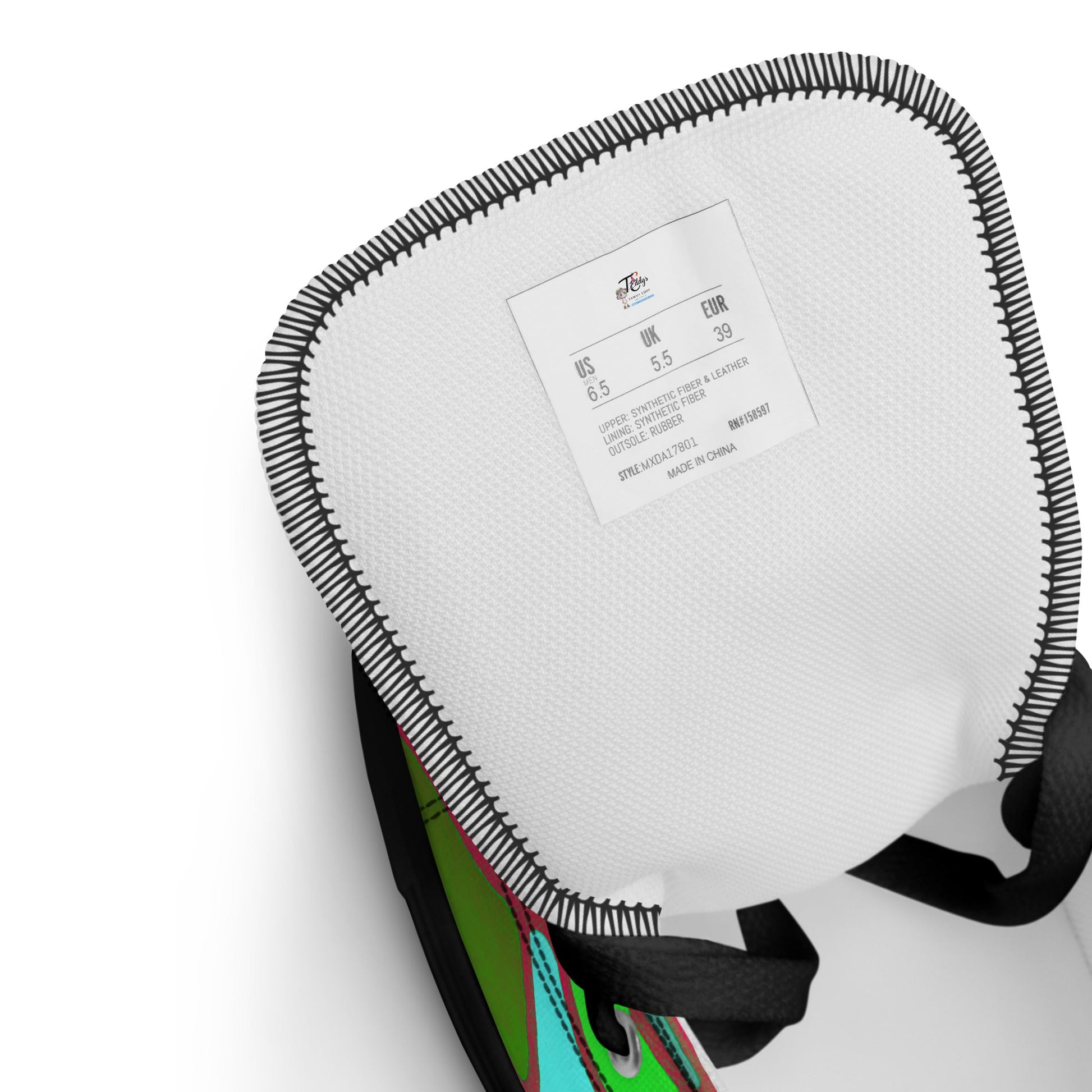 Men’s high top canvas shoes - T.Eddy’s Art Studio