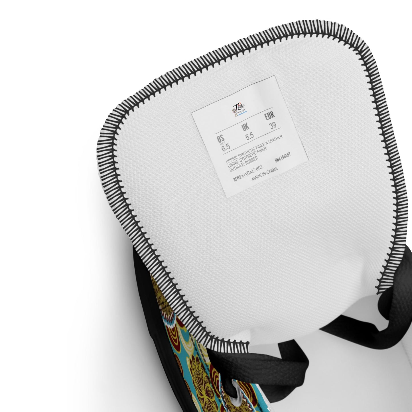 Men’s high top canvas shoes - T.Eddy’s Art Studio