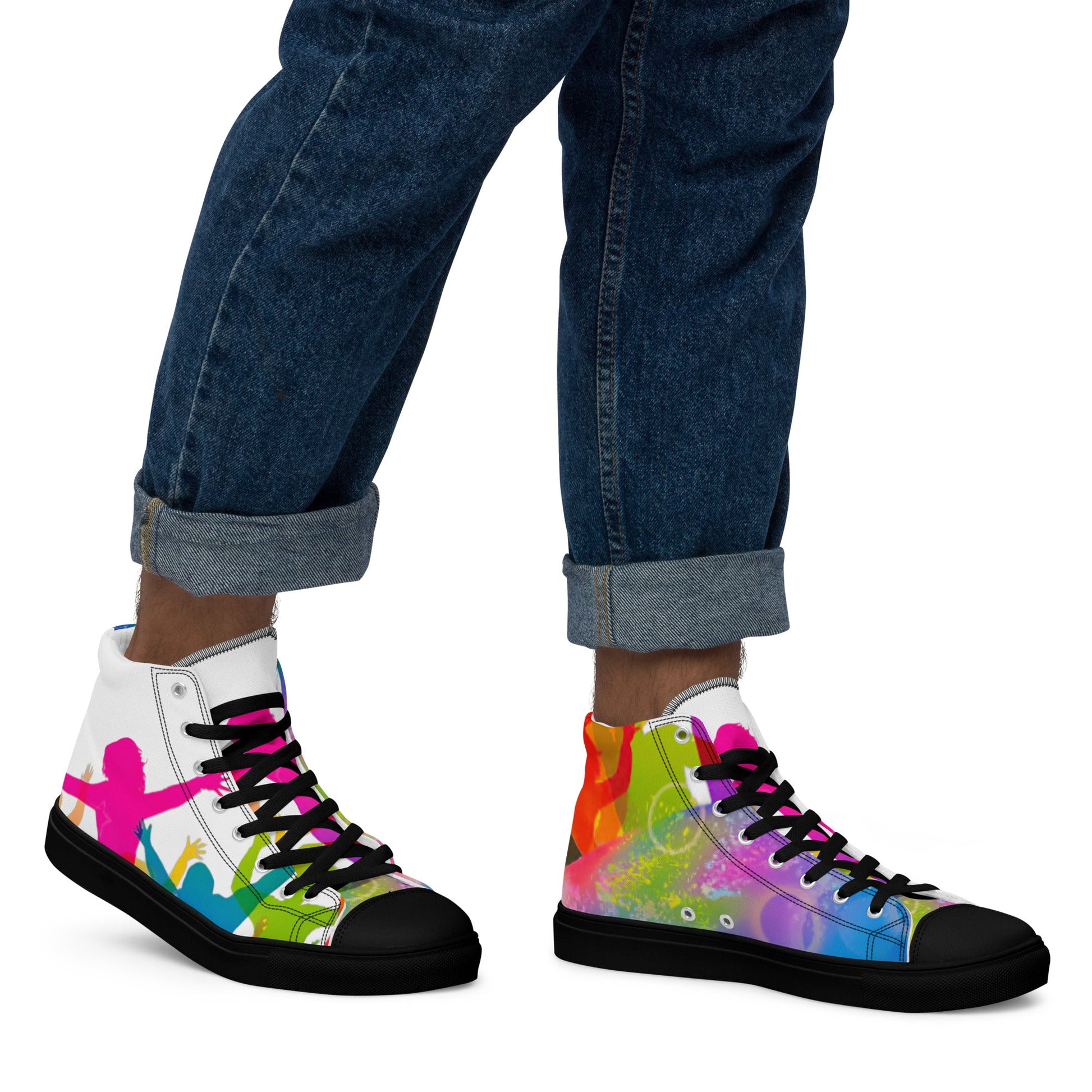Men’s high top canvas shoes - T.Eddy’s Art Studio