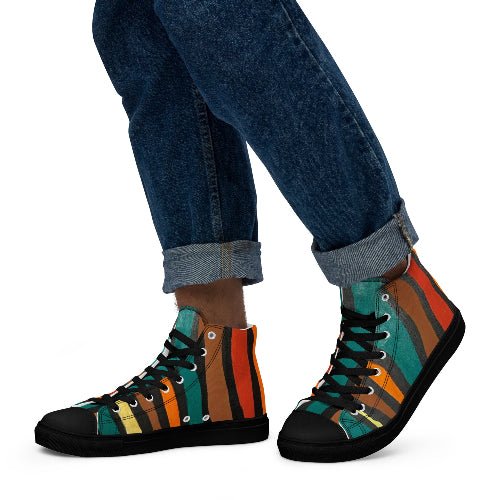 Men’s high top canvas shoes - T.Eddy’s Art Studio