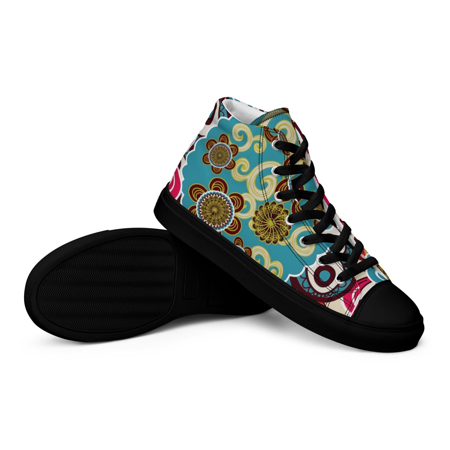 Men’s high top canvas shoes - T.Eddy’s Art Studio