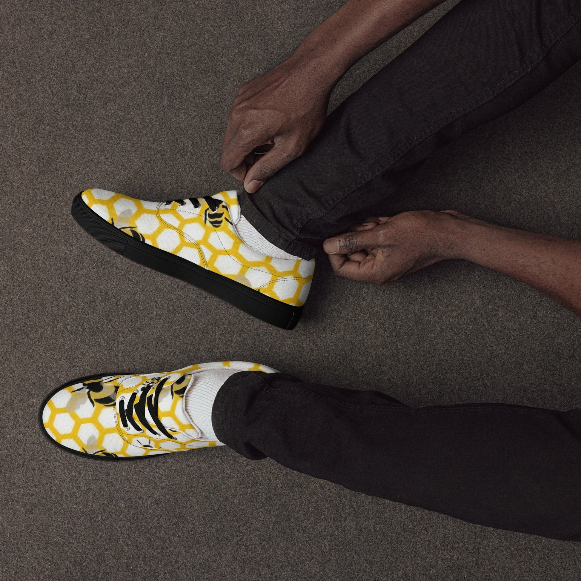 Pollen Power: Bee & Honeycomb Low - Tops - T.Eddy’s Art Studio