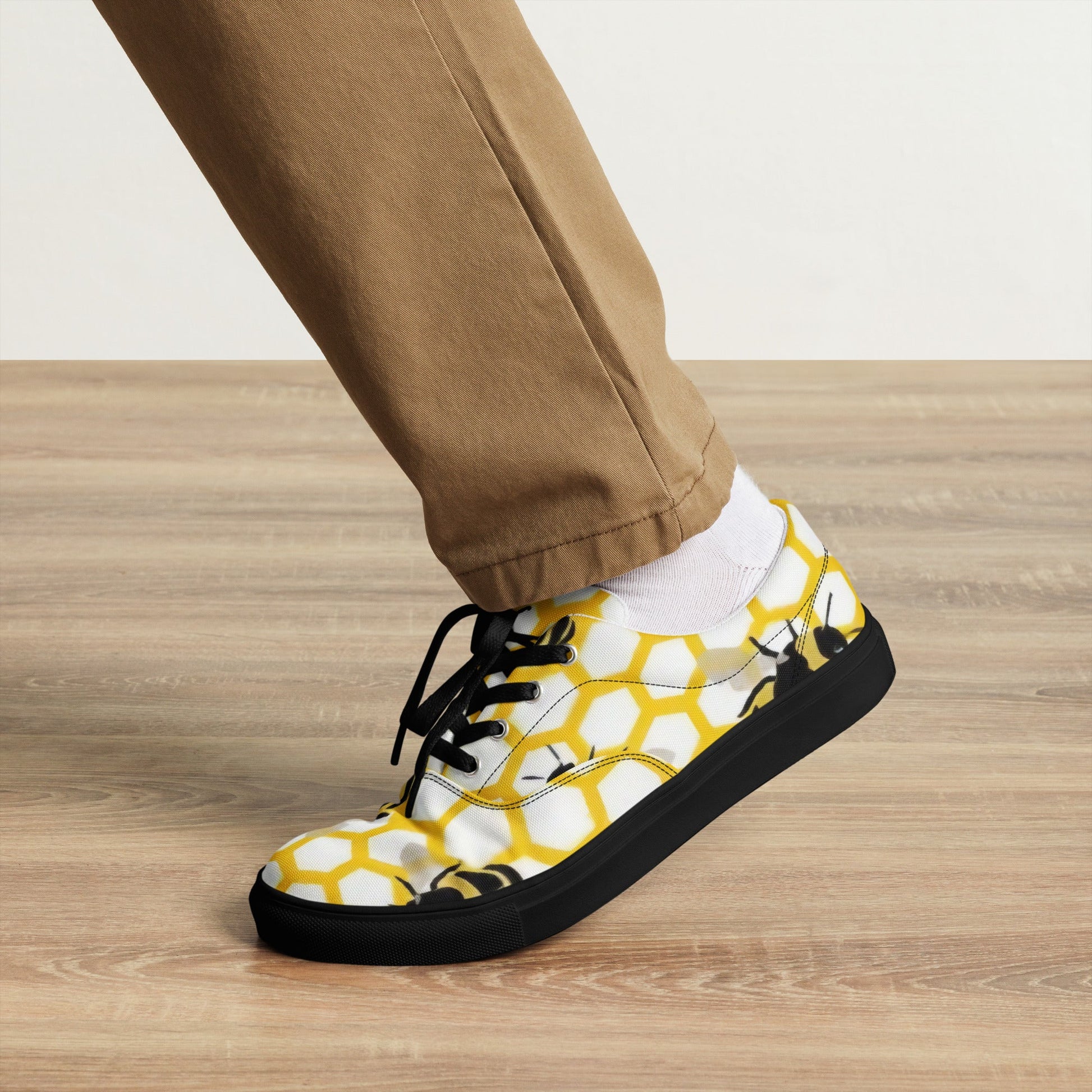 Pollen Power: Bee & Honeycomb Low - Tops - T.Eddy’s Art Studio