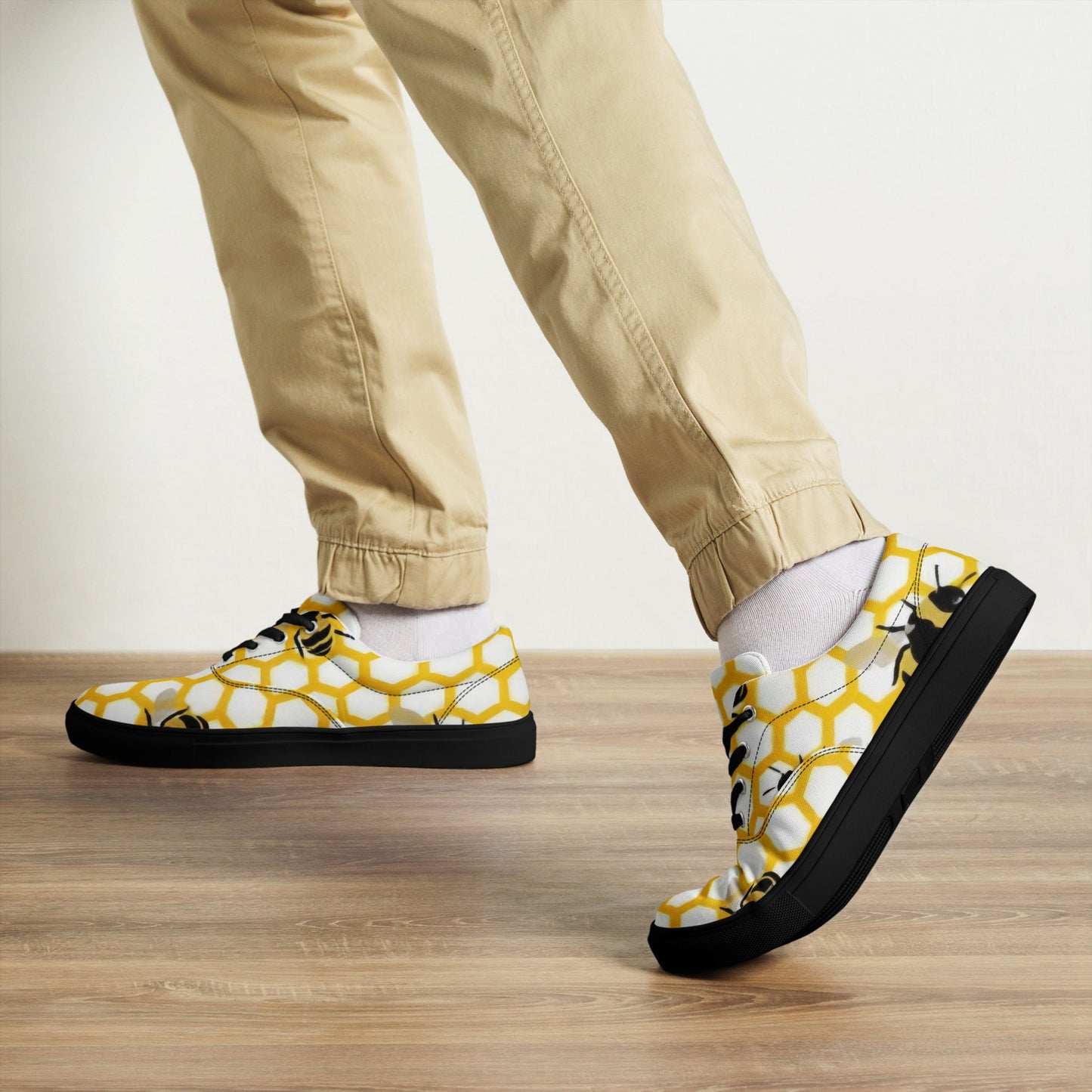 Pollen Power: Bee & Honeycomb Low - Tops - T.Eddy’s Art Studio