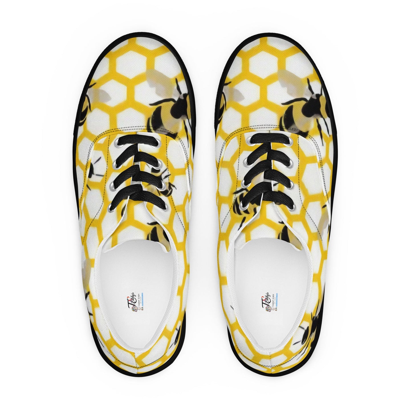 Pollen Power: Bee & Honeycomb Low - Tops - T.Eddy’s Art Studio