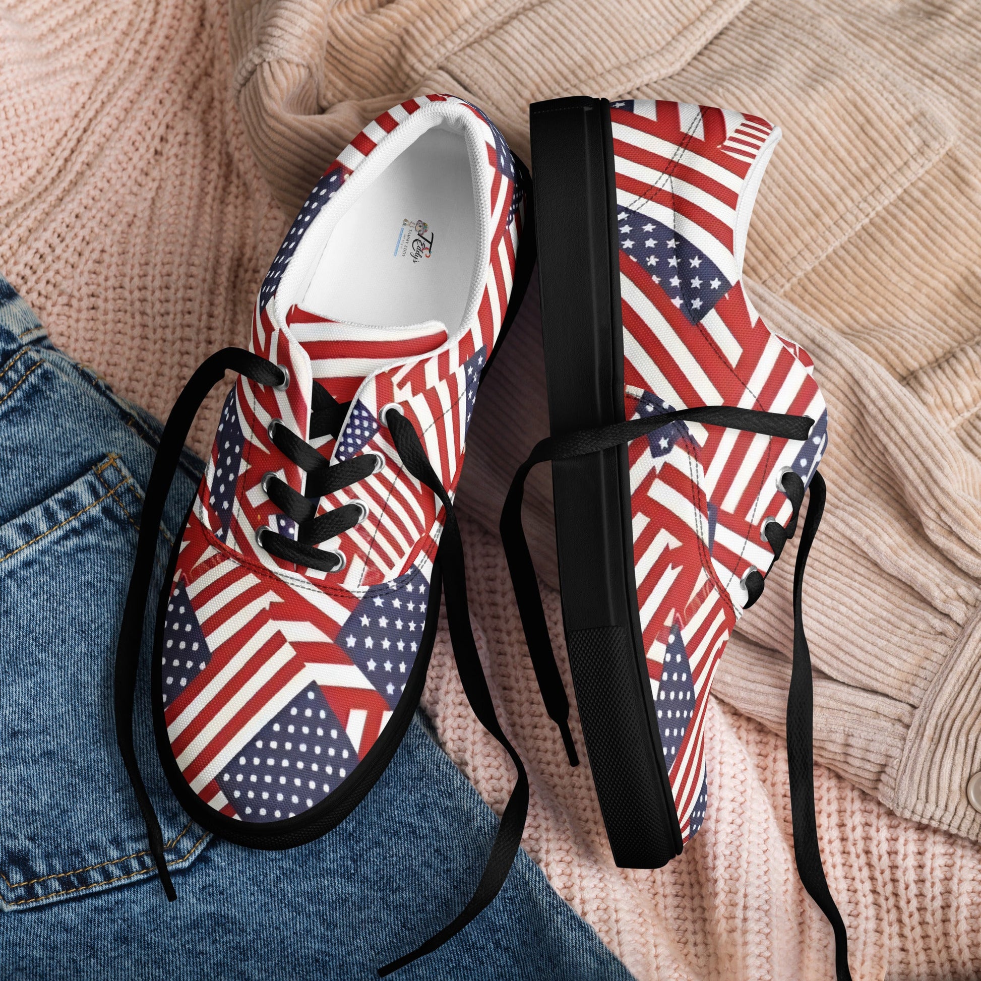 Red, White, and You: Patriotic Low - Tops - T.Eddy’s Art Studio