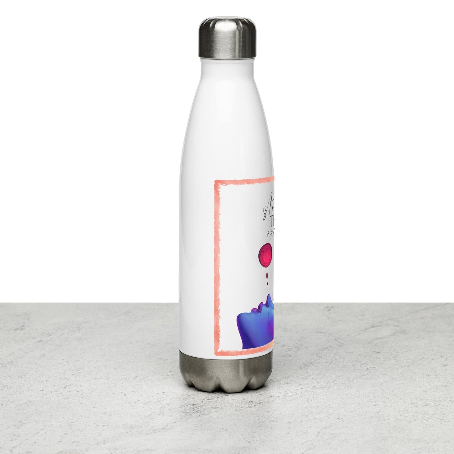 Stainless steel water bottle boasting Tammy’s Original Art - T.Eddy’s Art Studio